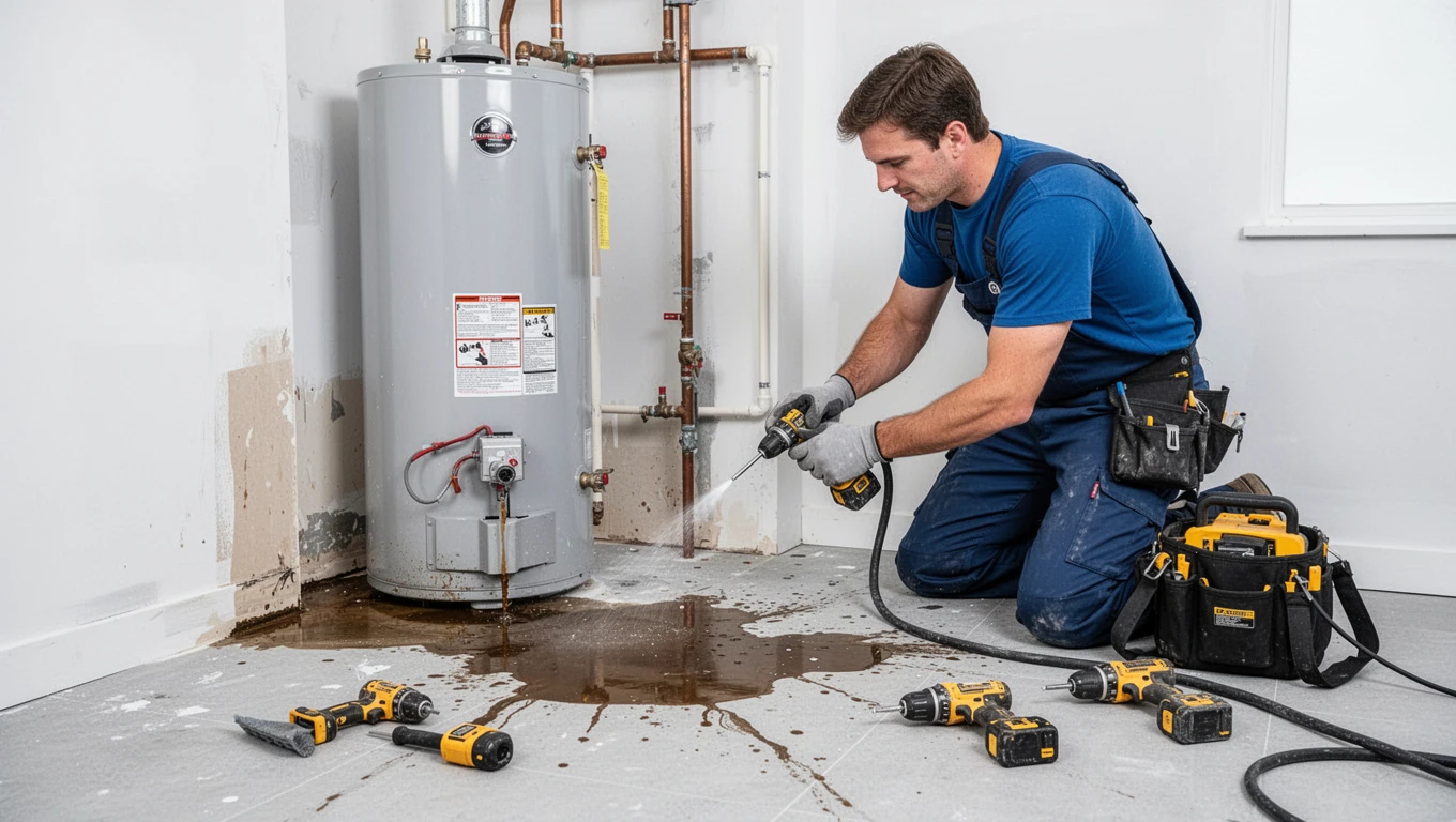 Water Heater Leak Cleanup