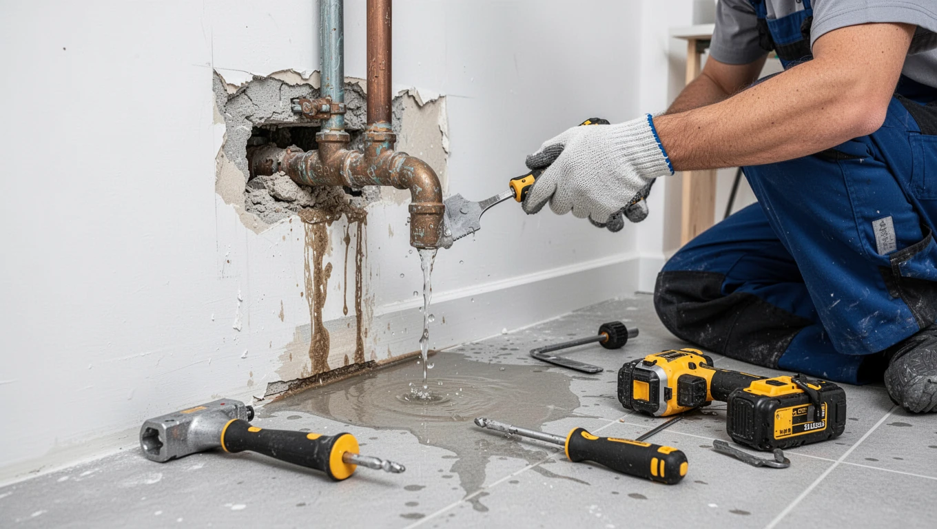 Leaking Pipe Water Damage Repair